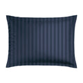 Jacquard - Set De 2 Taies D'Oreiller - Satin De Coton Rayure Tissé Dobby - Bleu 11