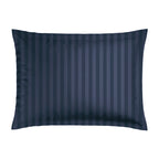 Jacquard - Set De 2 Taies D'Oreiller - Satin De Coton Rayure Tissé Dobby - Bleu 11