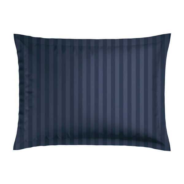 Jacquard - Set De 2 Taies D'Oreiller - Satin De Coton Rayure Tissé Dobby - Bleu 11