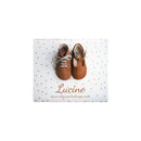 Charlie Ankle Boots - Camel Leather with Iridescent Polka Dots - Girls