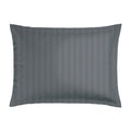 Jacquard - Set De 2 Taies D'Oreiller - Satin De Coton Rayure Tissé Dobby - Gris 02