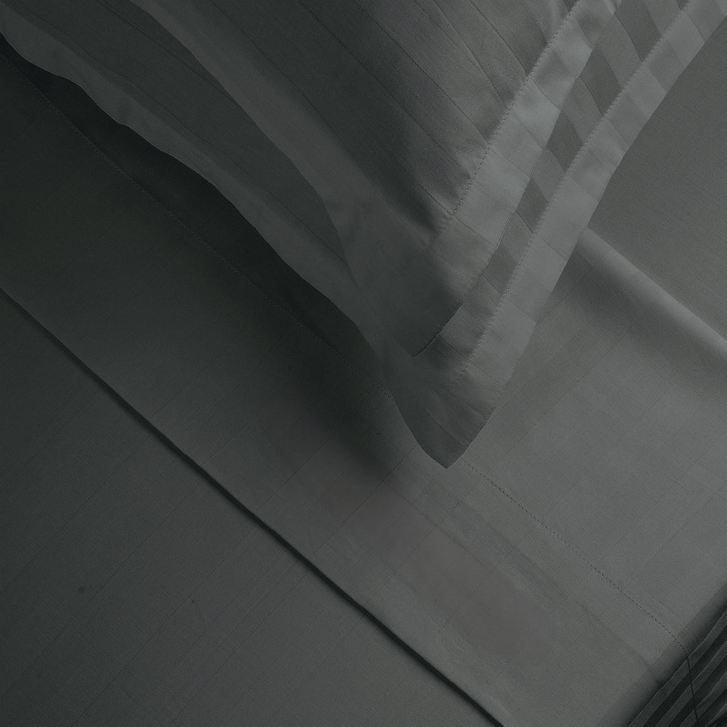 Jacquard - Drap Plat - Satin De Coton Dobby Stripe - Gris 02