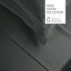 Jacquard - Drap Plat - Satin De Coton Dobby Stripe - Gris 02