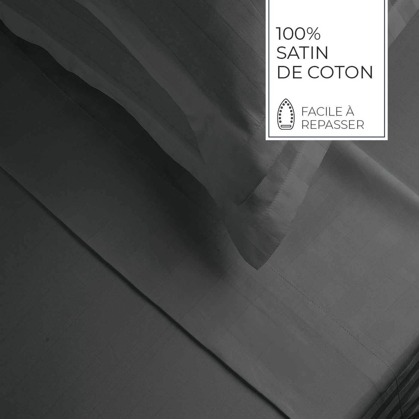 Jacquard - Drap Plat - Satin De Coton Dobby Stripe - Gris 02