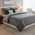 Jacquard - Drap Plat - Satin De Coton Dobby Stripe - Gris 02