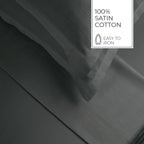 Jacquard - Ensemble De Draps - Satin De Coton Rayure Tissé Dobby - Gris 02