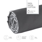 Uni - Drap-Housse - Satin De Coton - Gris 02