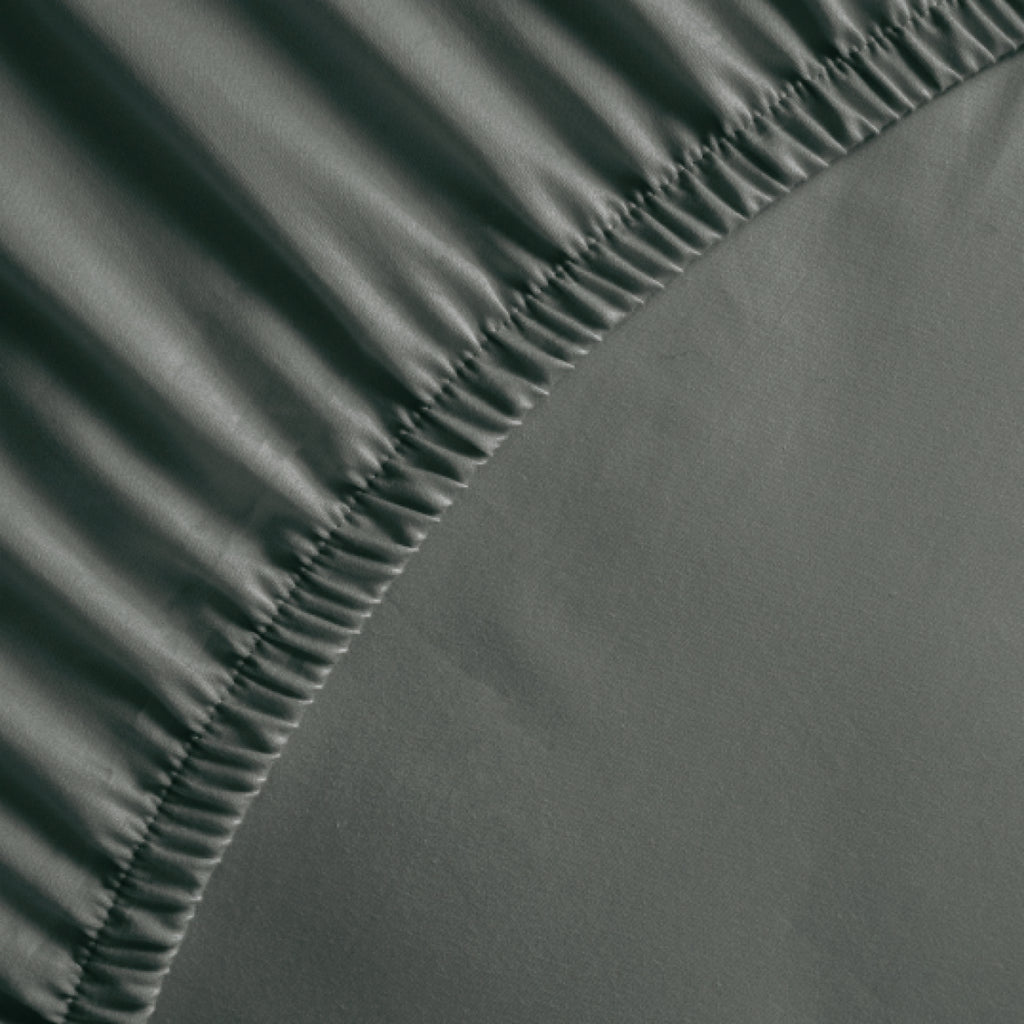 Uni - Drap-Housse - Satin De Coton - Gris 02