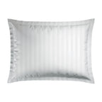 Jacquard - Set De 2 Taies D'Oreiller - Satin De Coton Rayure Tissé Dobby - Blanc 01