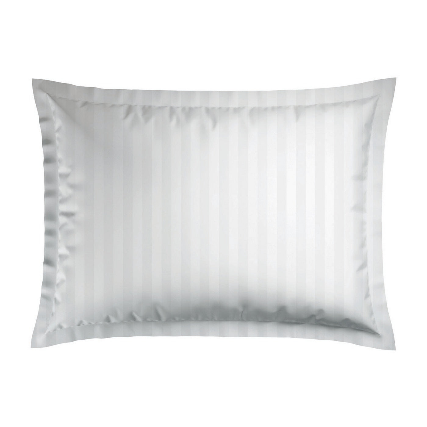 Jacquard - Set De 2 Taies D'Oreiller - Satin De Coton Rayure Tissé Dobby - Blanc 01