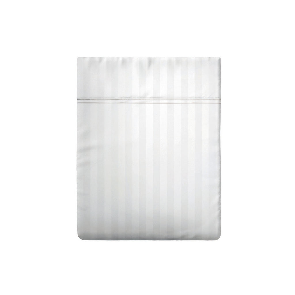 Jacquard - Drap Plat - Satin De Coton Dobby Stripe - Blanc 01
