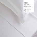 Jacquard - Drap Plat - Satin De Coton Dobby Stripe - Blanc 01