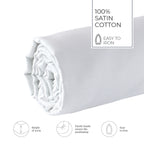 Uni - Drap-Housse - Satin De Coton - Blanc 01