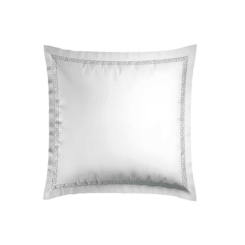 Reine De Nuit - Taie D'Oreiller - Satin De Coton - Grey / Blanc