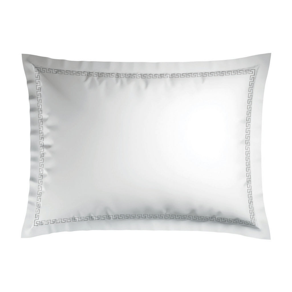 Reine De Nuit - Taie D'Oreiller - Satin De Coton - Grey / Blanc