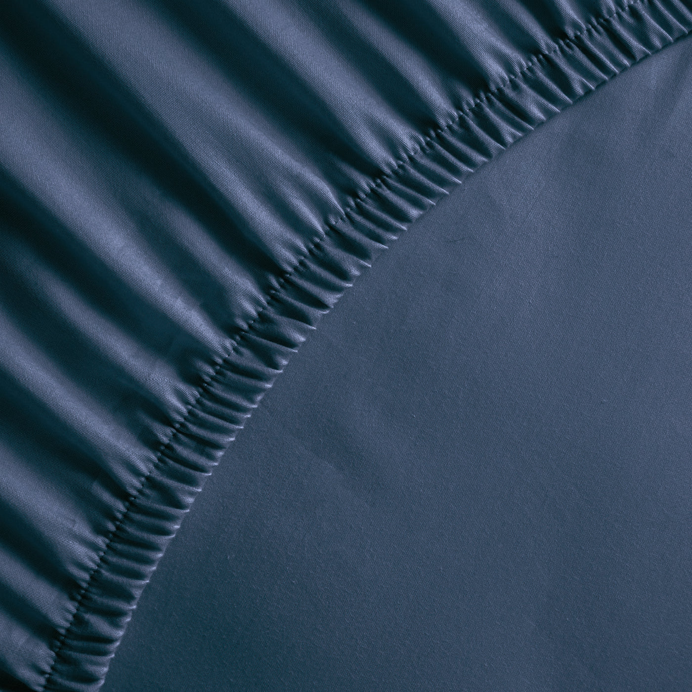 Uni - Drap-Housse - Satin De Coton - Bleu 11