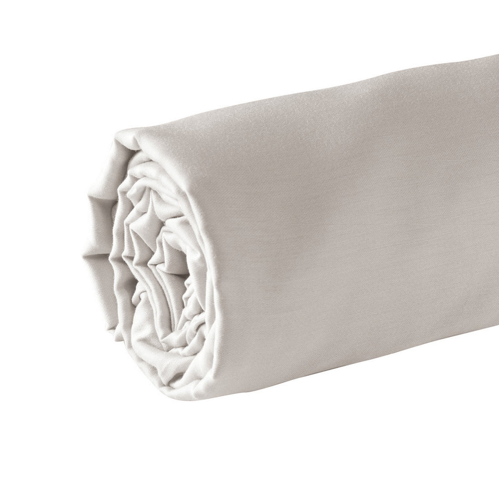 Uni - Drap-Housse - Satin De Coton - Taupe 05