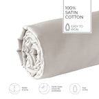 Uni - Drap-Housse - Satin De Coton - Taupe 05