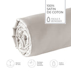 Uni - Drap-Housse - Satin De Coton - Taupe 05