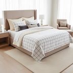 Apolline - Housse De Couette + 1 Ou 2 Taie(S) D'Oreiller - Satin De Coton - Taupe