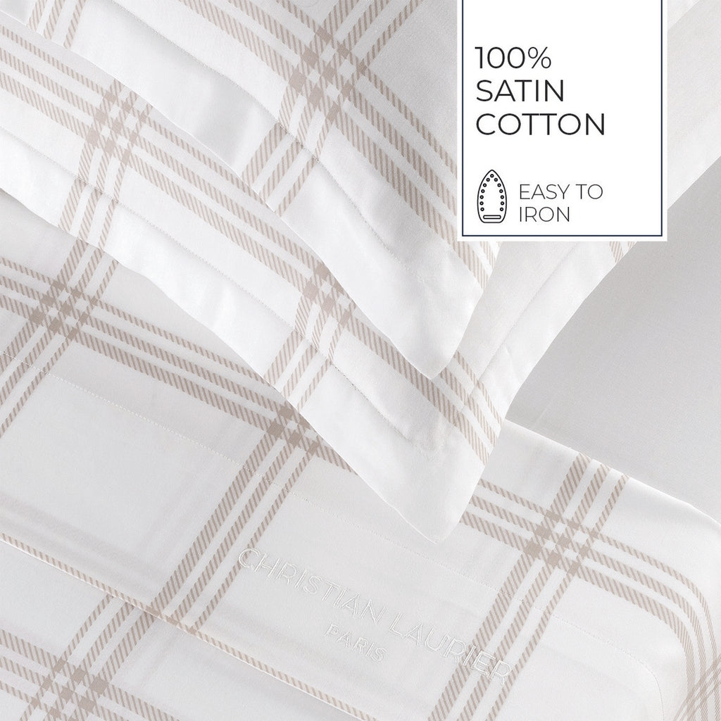 Apolline - Taie D'Oreiller - Satin De Coton - Taupe