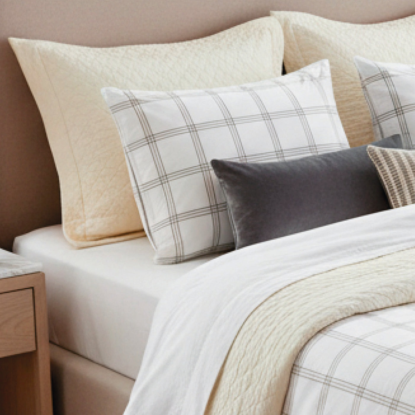 Apolline - Taie D'Oreiller - Satin De Coton - Taupe