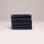 Oasis - Gant De Toilette Coton Peigné Lt - Bleu Foncé