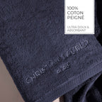 Oasis - Gant De Toilette Coton Peigné Lt - Bleu Foncé