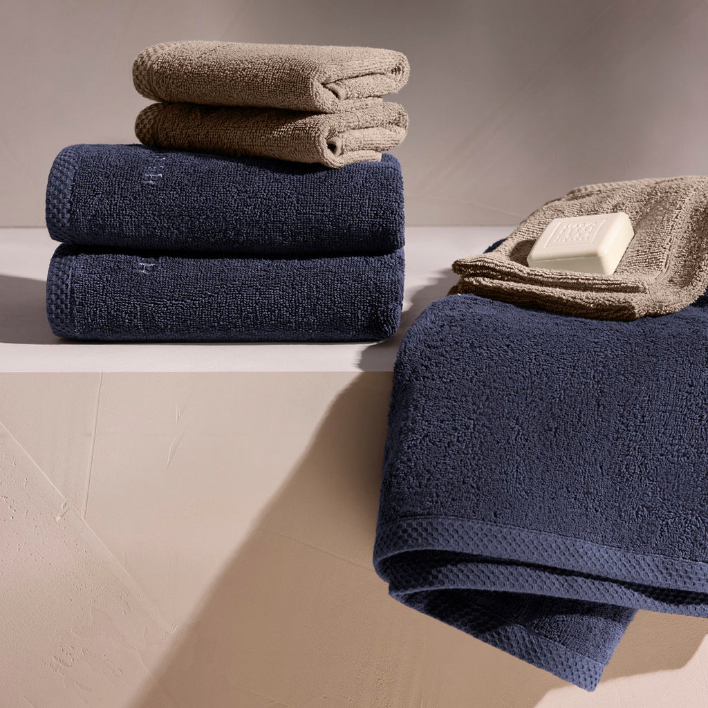 Oasis - Drap De Bain Coton Peigné Lt - Bleu Foncé