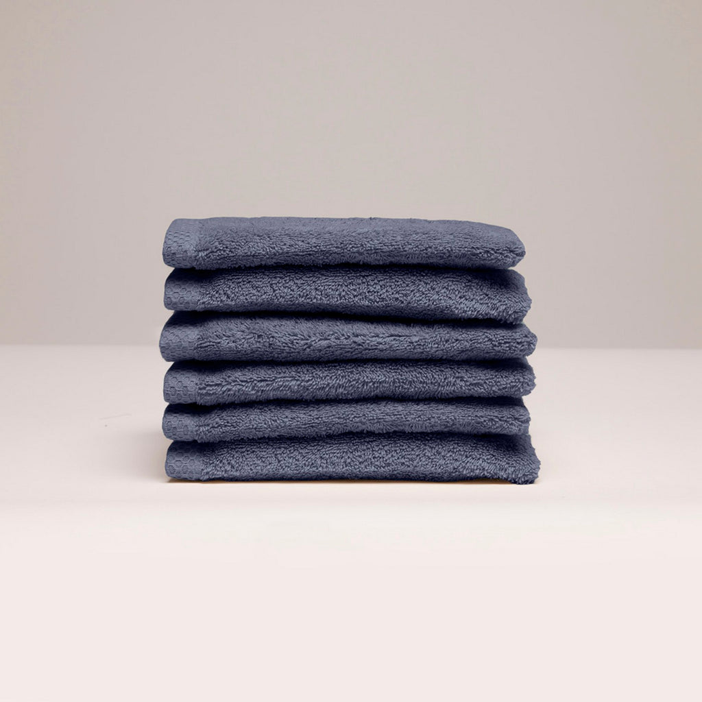Oasis - Gant De Toilette Coton Peigné Lt - Bleu Gris