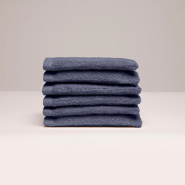 Oasis - Gant De Toilette Coton Peigné Lt - Bleu Gris