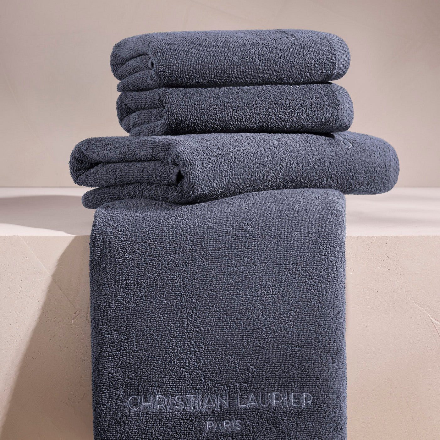 Oasis - Gant De Toilette Coton Peigné Lt - Bleu Gris