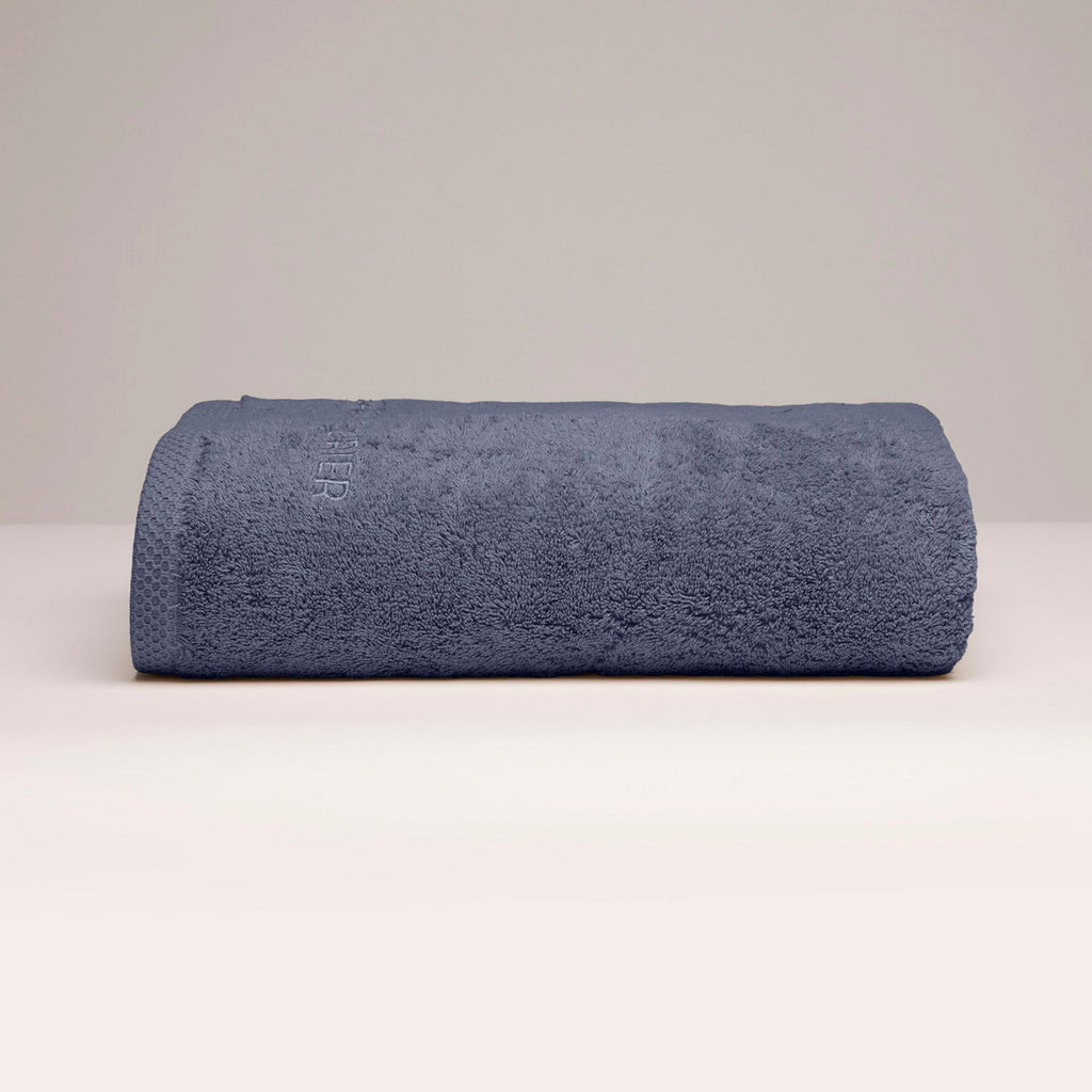 Oasis - Drap De Bain Coton Peigné Lt - Bleu Gris