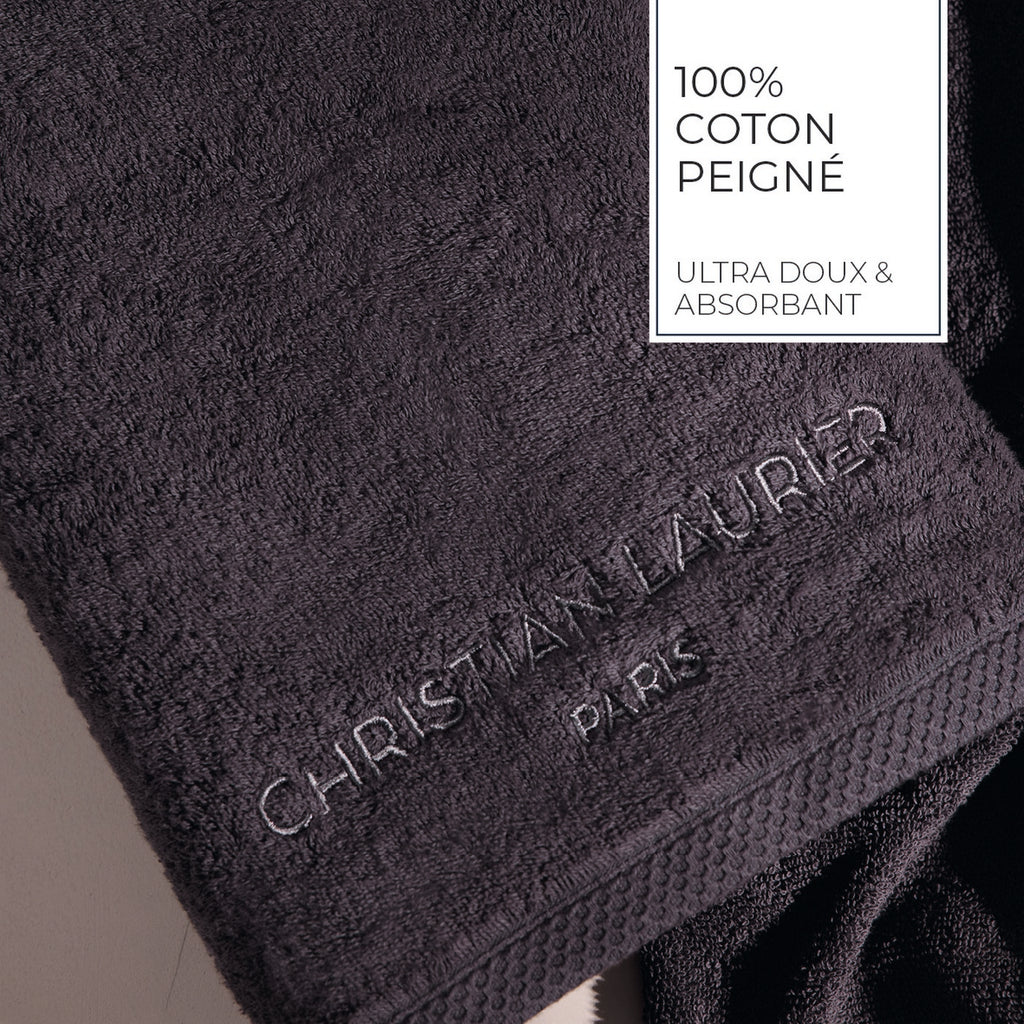 Oasis - Serviette + Drap De Bain Coton Peigné Lt - Gris Foncé