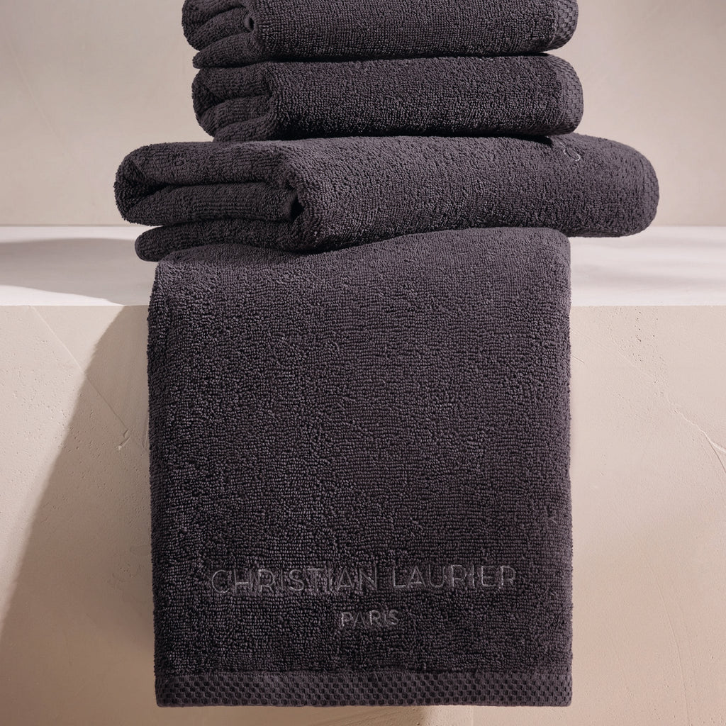 Oasis - Serviette + Drap De Bain Coton Peigné Lt - Gris Foncé