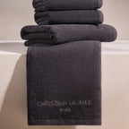 Oasis - Serviette + Drap De Bain Coton Peigné Lt - Gris Foncé