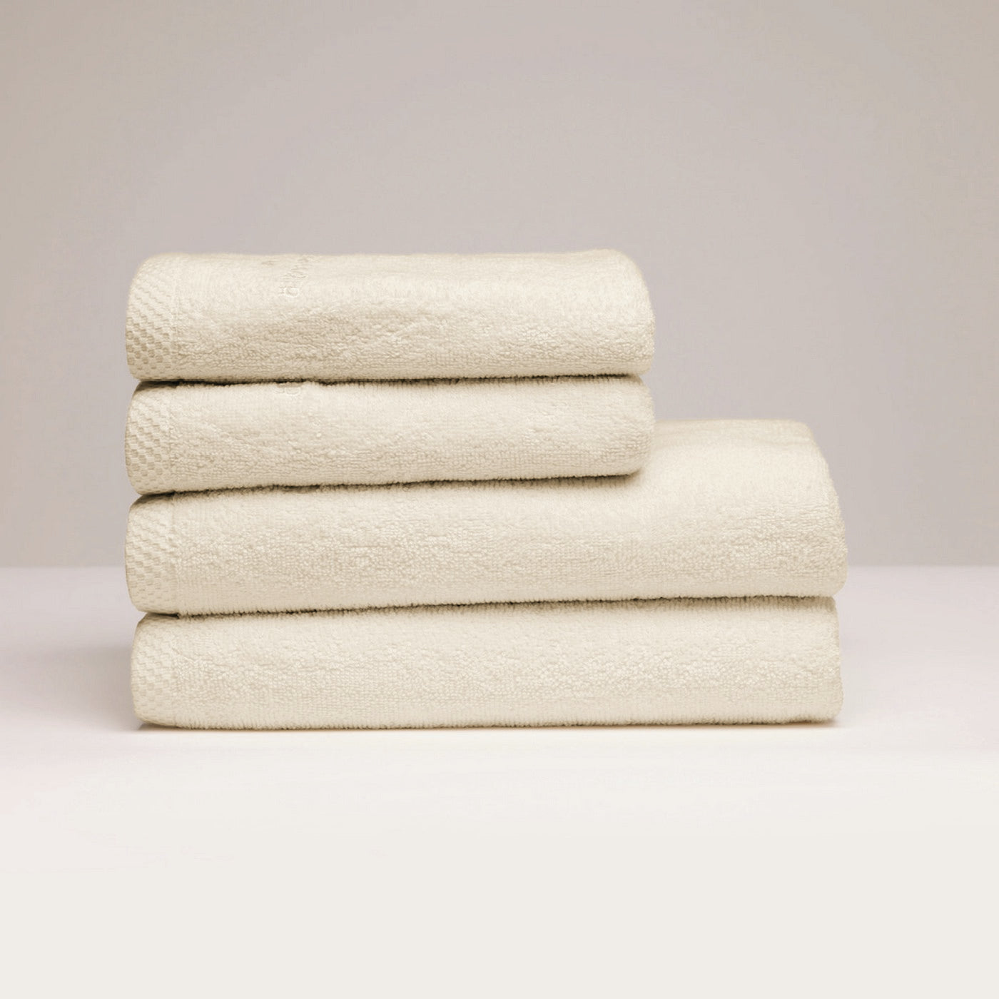 Oasis - Serviette + Drap De Bain Coton Peigné Lt - Ivoire