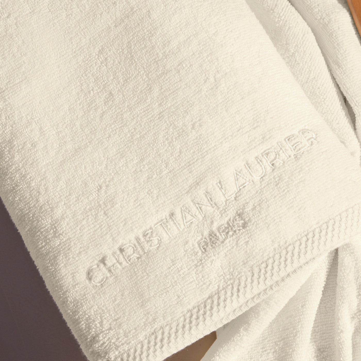 Oasis - Serviette + Drap De Bain Coton Peigné Lt - Ivoire