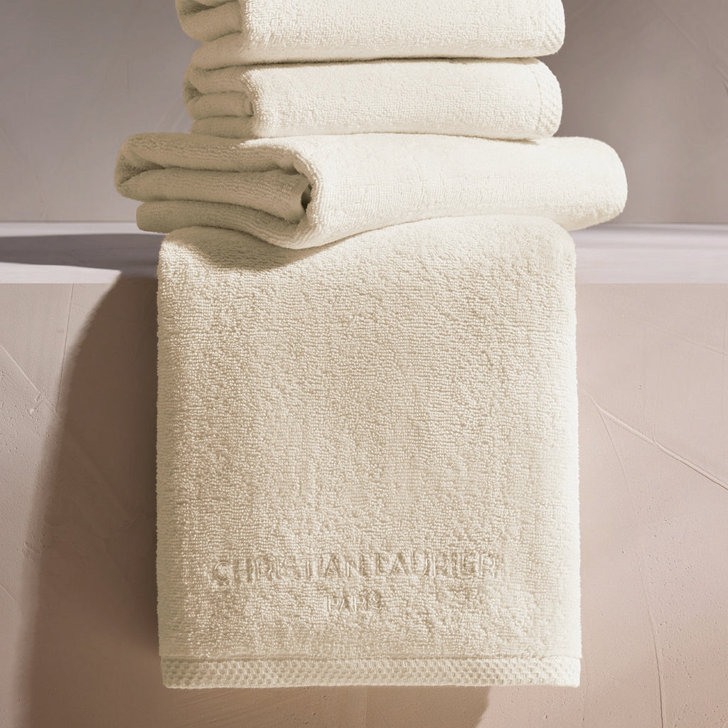 Oasis - Serviette + Drap De Bain Coton Peigné Lt - Ivoire