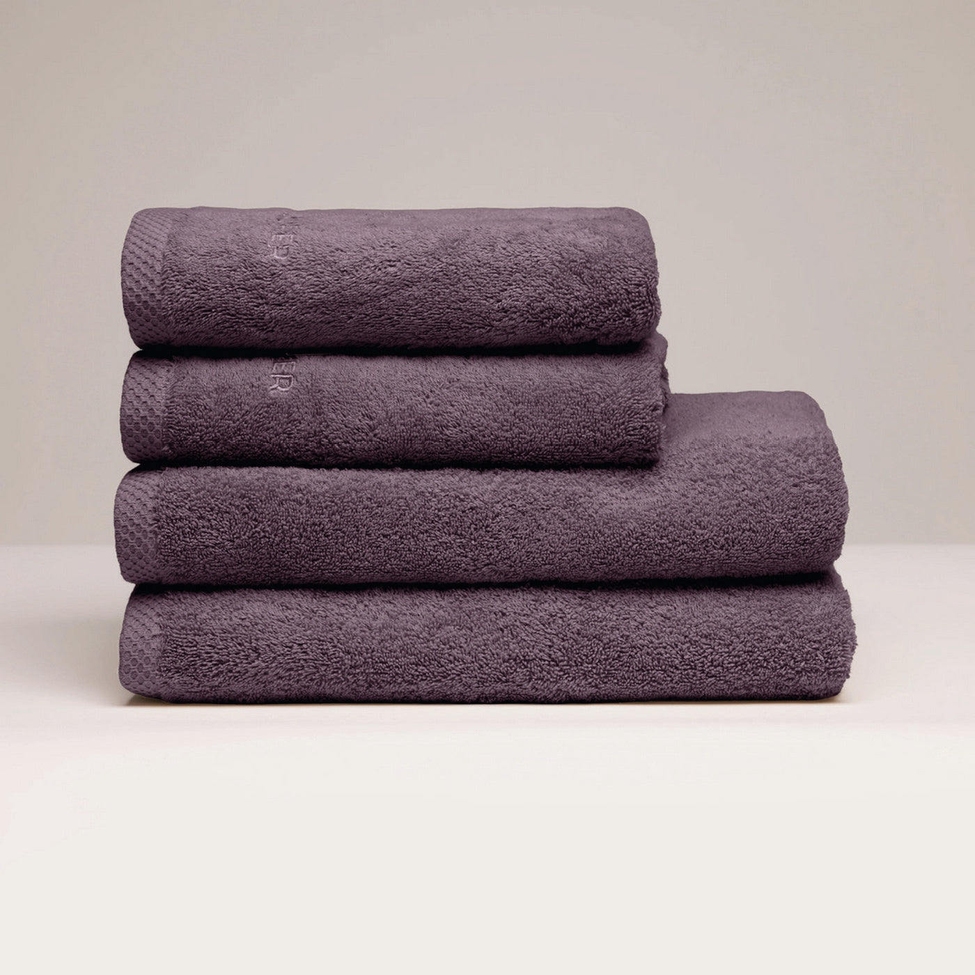 Oasis - Serviette + Drap De Bain Coton Peigné Lt - Mauve