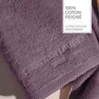 Oasis - Serviette + Drap De Bain Coton Peigné Lt - Mauve
