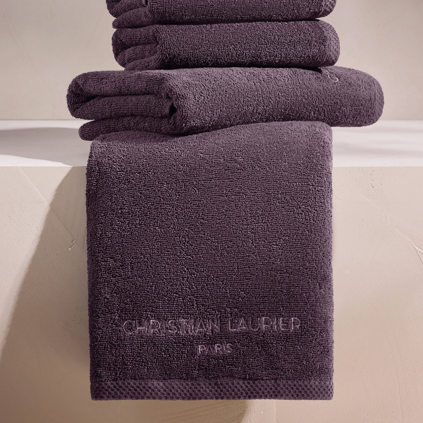 Oasis - Serviette + Drap De Bain Coton Peigné Lt - Mauve