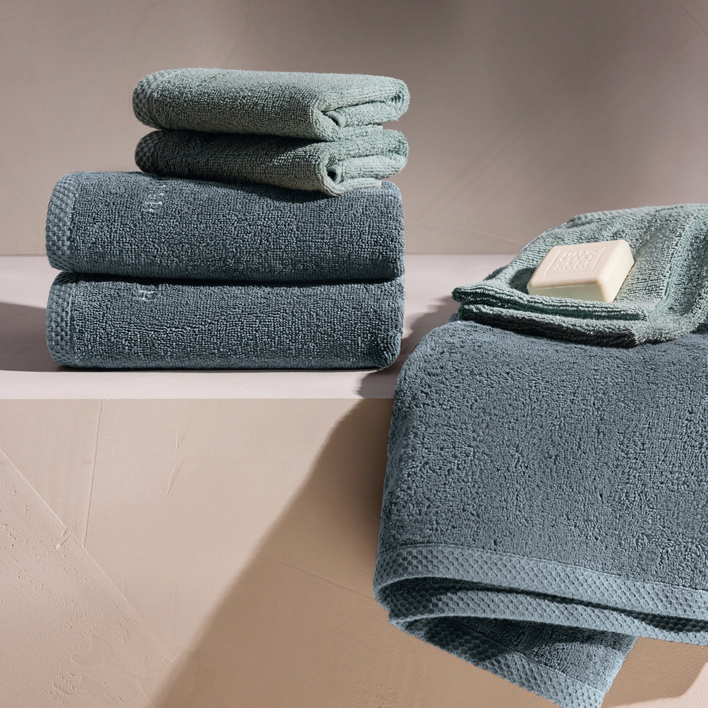 Oasis - Drap De Bain Coton Peigné Lt - Bleu De Prusse