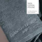 Oasis - Serviette + Drap De Bain Coton Peigné Lt - Bleu De Prusse
