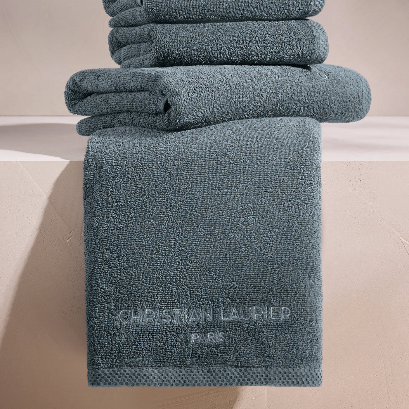 Oasis - Serviette + Drap De Bain Coton Peigné Lt - Bleu De Prusse