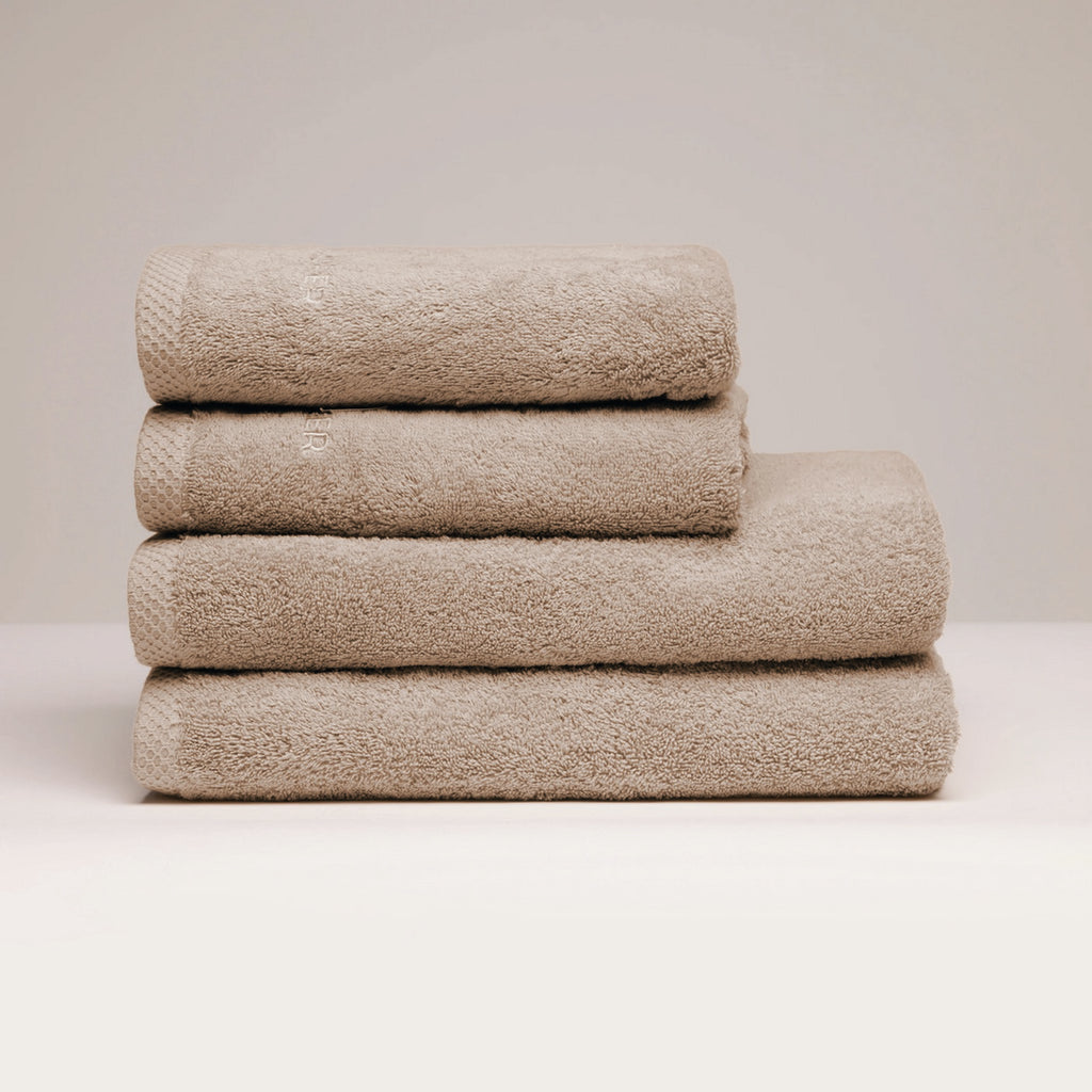 Oasis - Serviette + Drap De Bain Coton Peigné Lt - Taupe