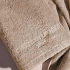 Oasis - Serviette + Drap De Bain Coton Peigné Lt - Taupe
