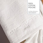 Oasis - Gant De Toilette Coton Peigné Lt - Blanc