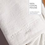 Oasis - Drap De Bain Coton Peigné Lt - Blanc