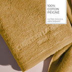 Oasis - Gant De Toilette Coton Peigné Lt - Jaune Moutarde